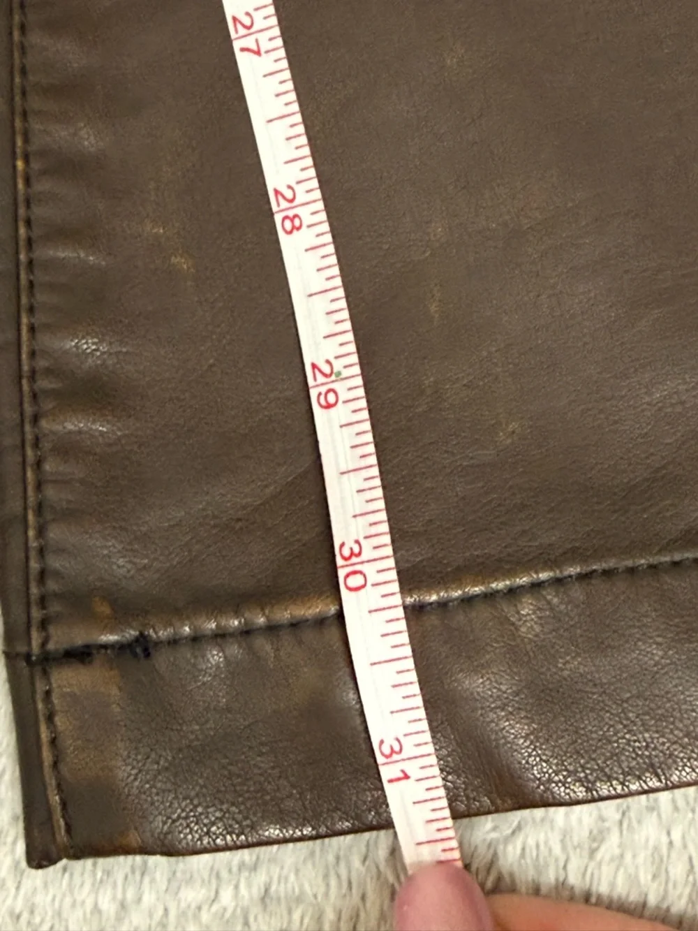 Southern Grace Brown Faux Leather Flare Pants High Rise Wide Leg NWT 12 - Picture 3 of 9